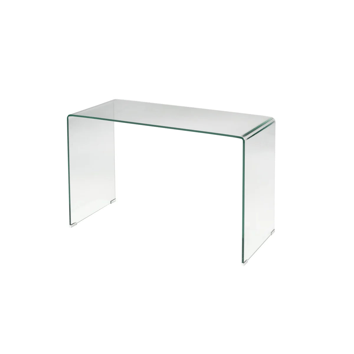 Minimalist Bent Glass Workstation Desk