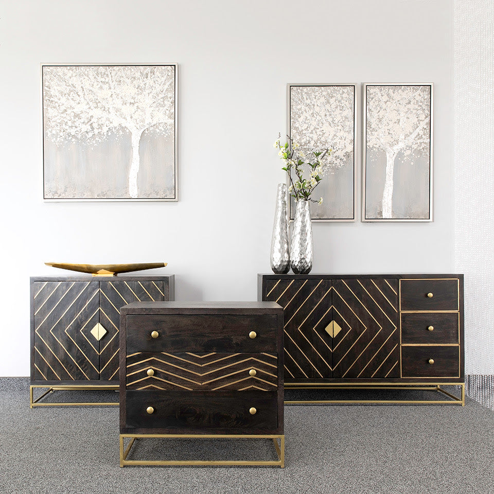 Chic Textured Aluminium Vase Duo - Nickel Finish