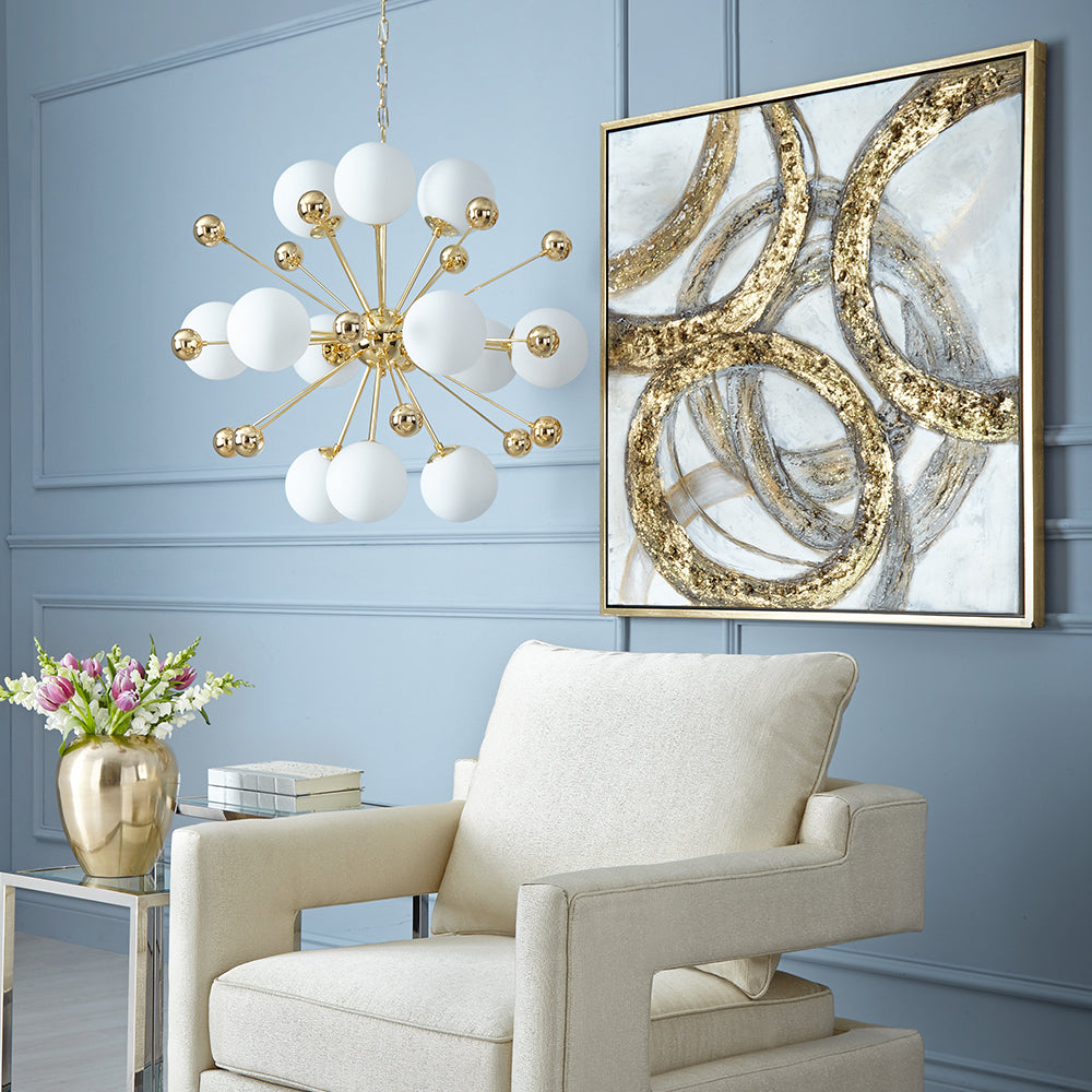 Embellished Hand-Painted Abstract Canvas