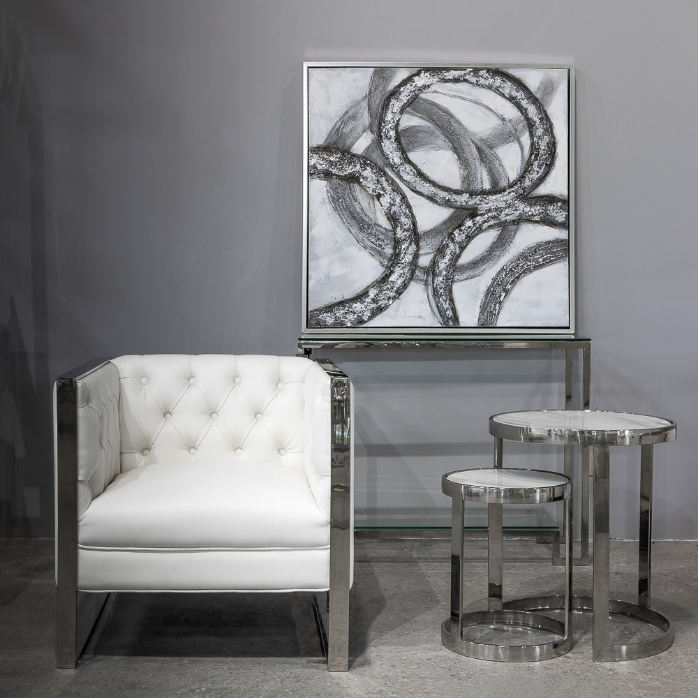 Embellished Hand-Painted Abstract Canvas