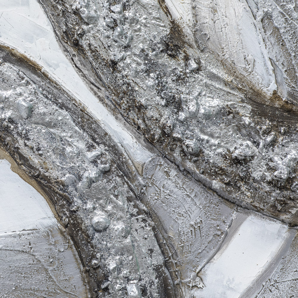 Embellished Hand-Painted Abstract Canvas