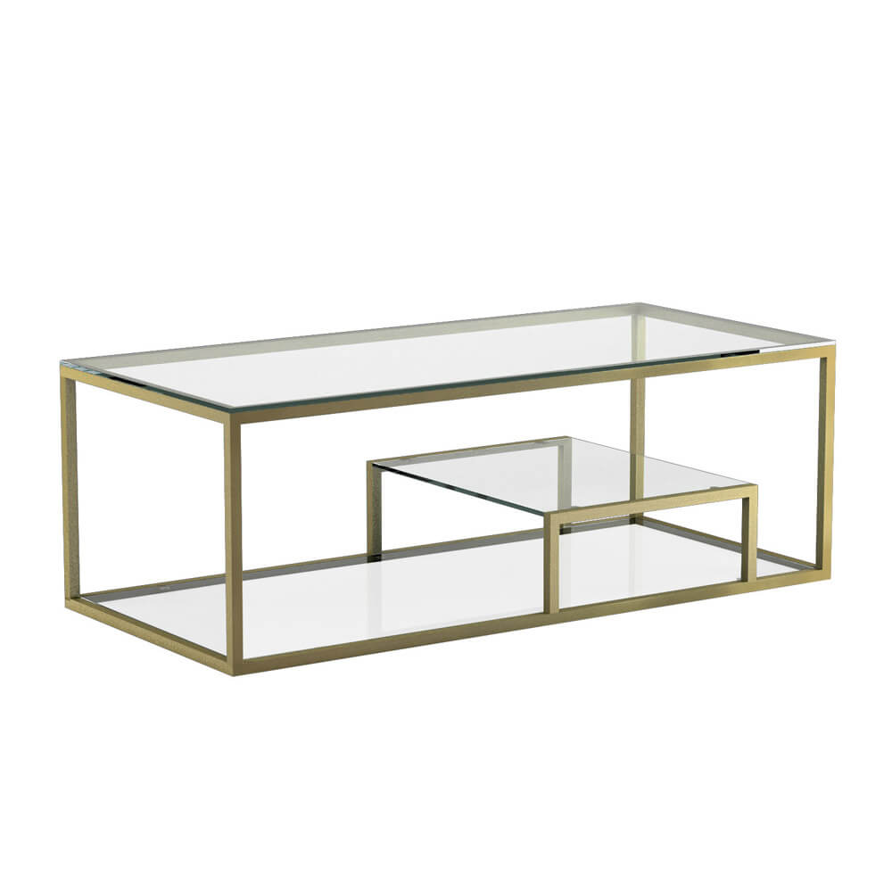 Barolo Luxe Glass & Steel Coffee Table