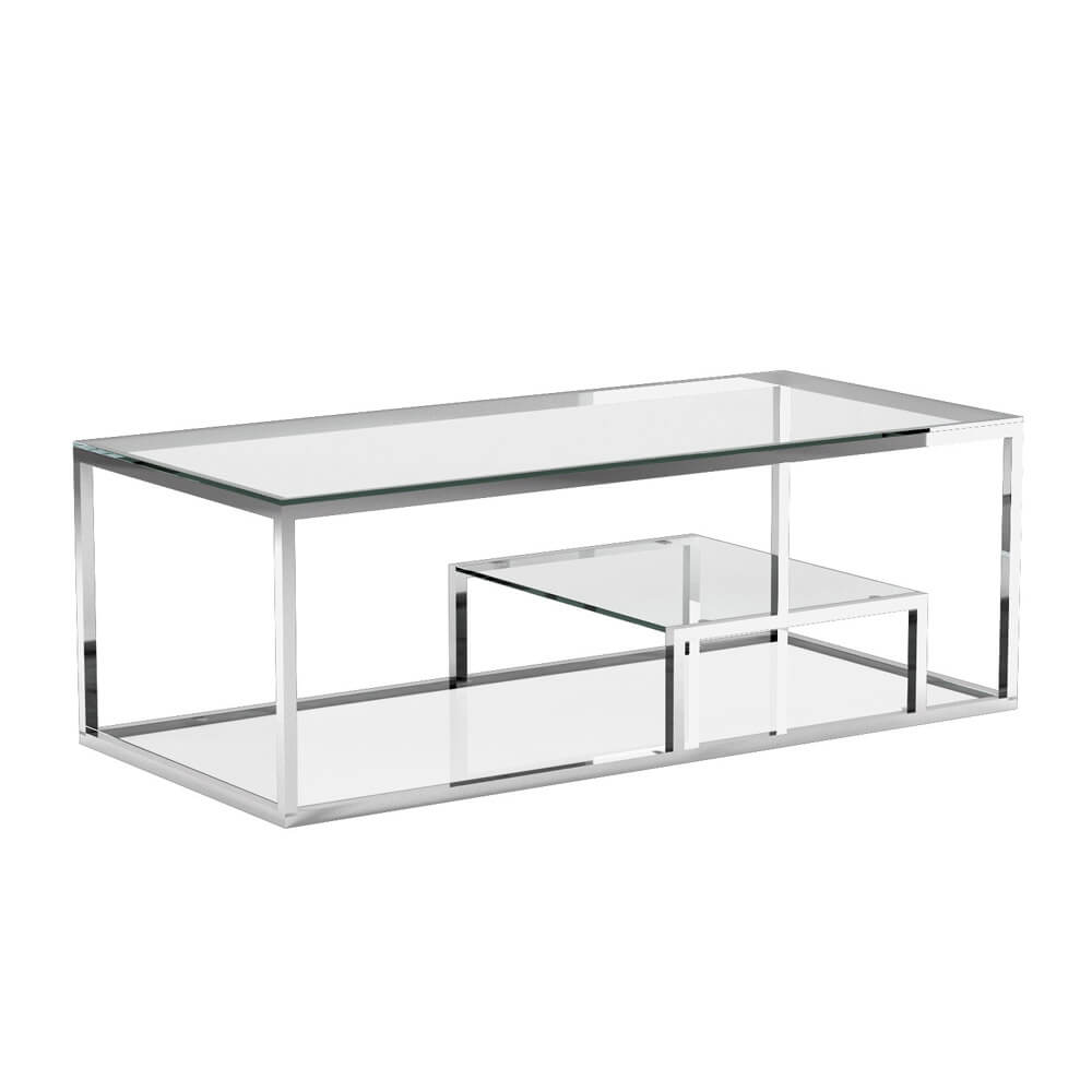 Barolo Luxe Glass & Steel Coffee Table