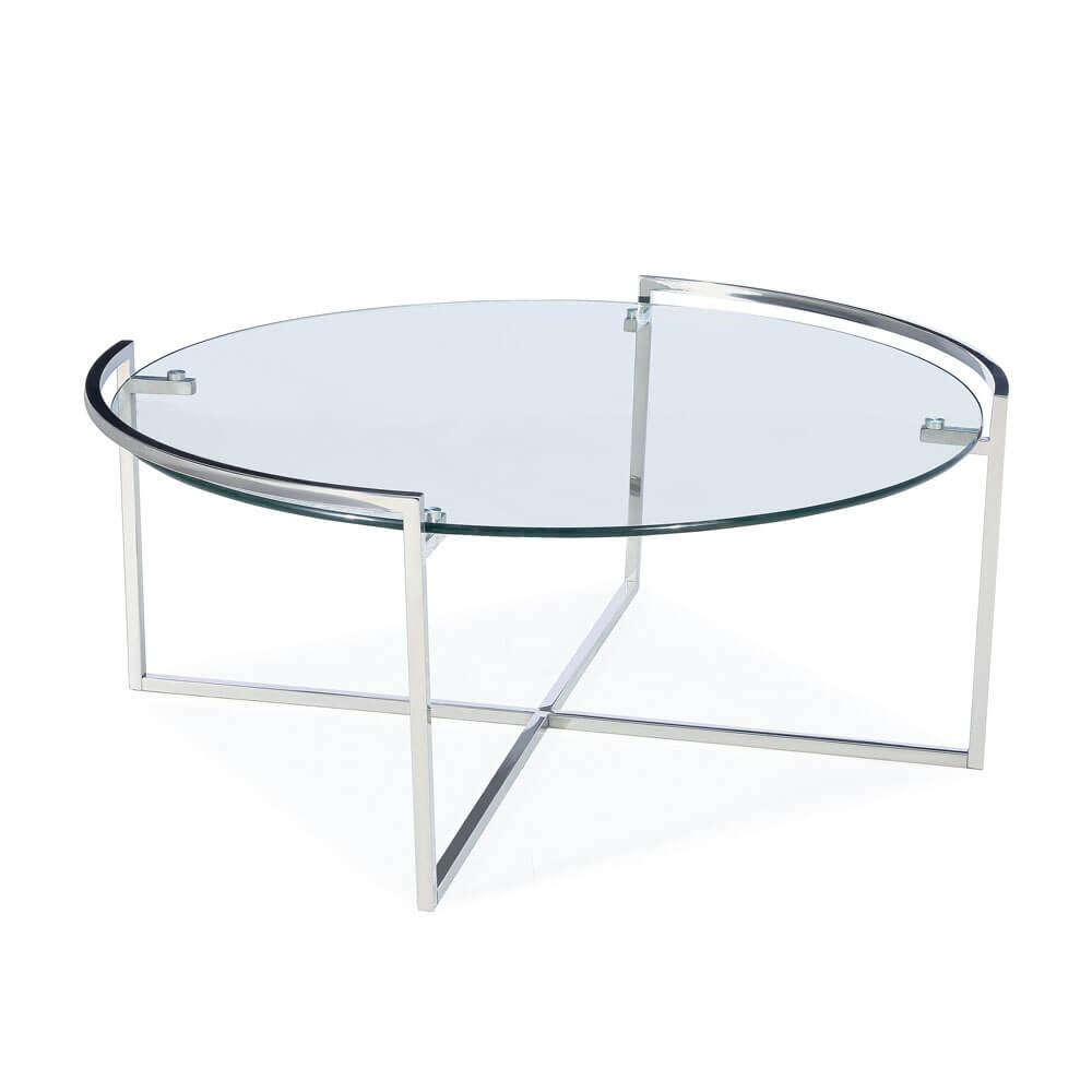 Sleek Porto Circular Glass Coffee Table