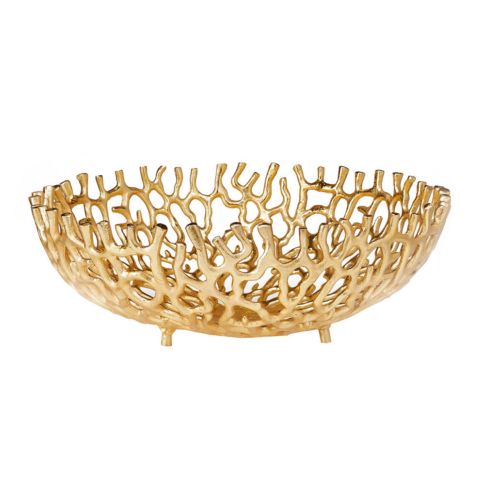 Modern Intricate Mesh Gold Aluminum Bowl