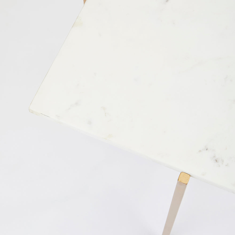 Ida White Marble Elegance End Table
