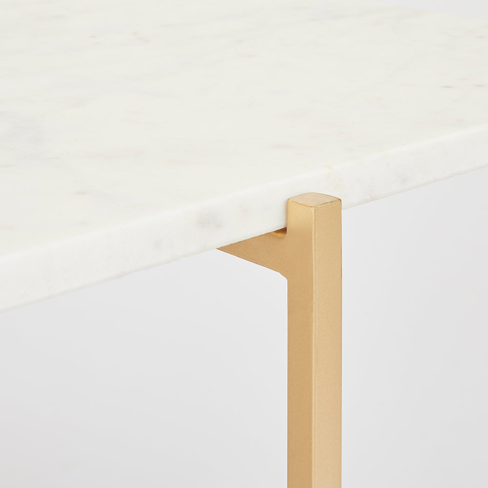 Ida White Marble Elegance End Table