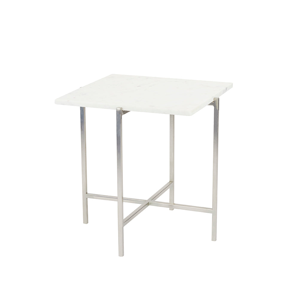 Ida White Marble Elegance End Table