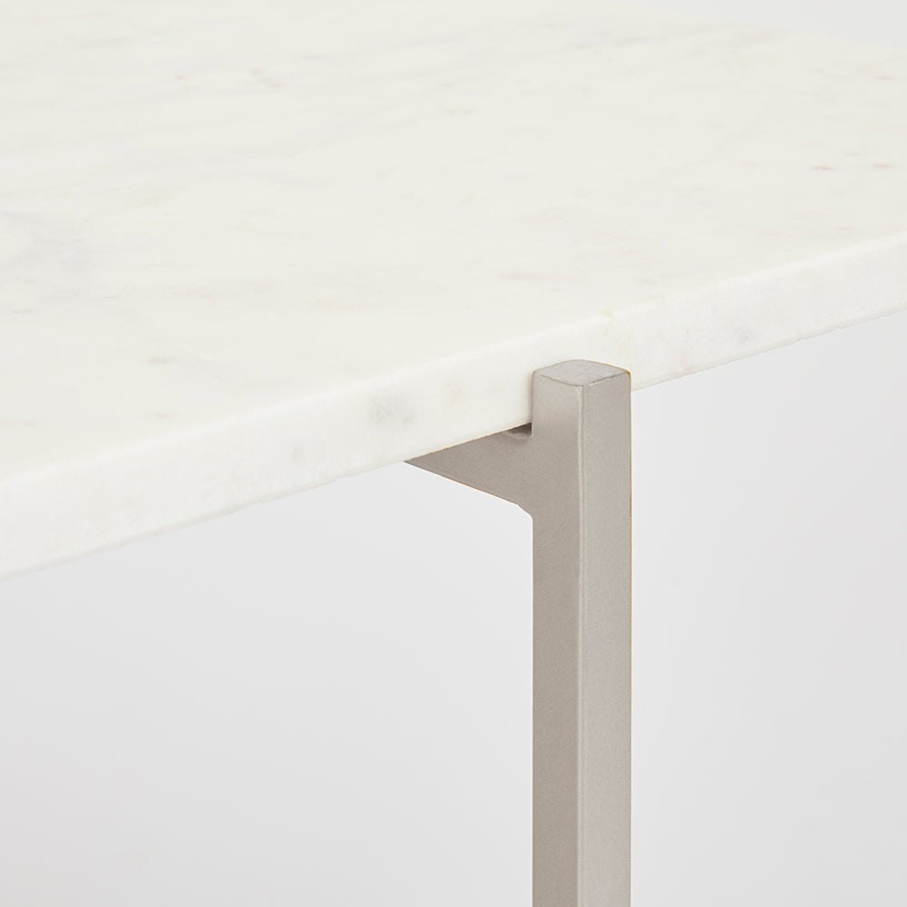Ida White Marble Elegance End Table