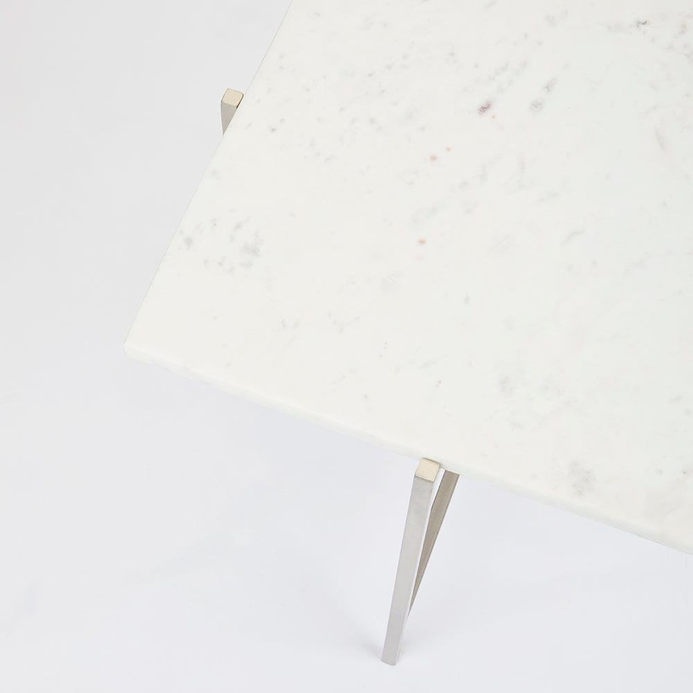 Ida White Marble Elegance End Table