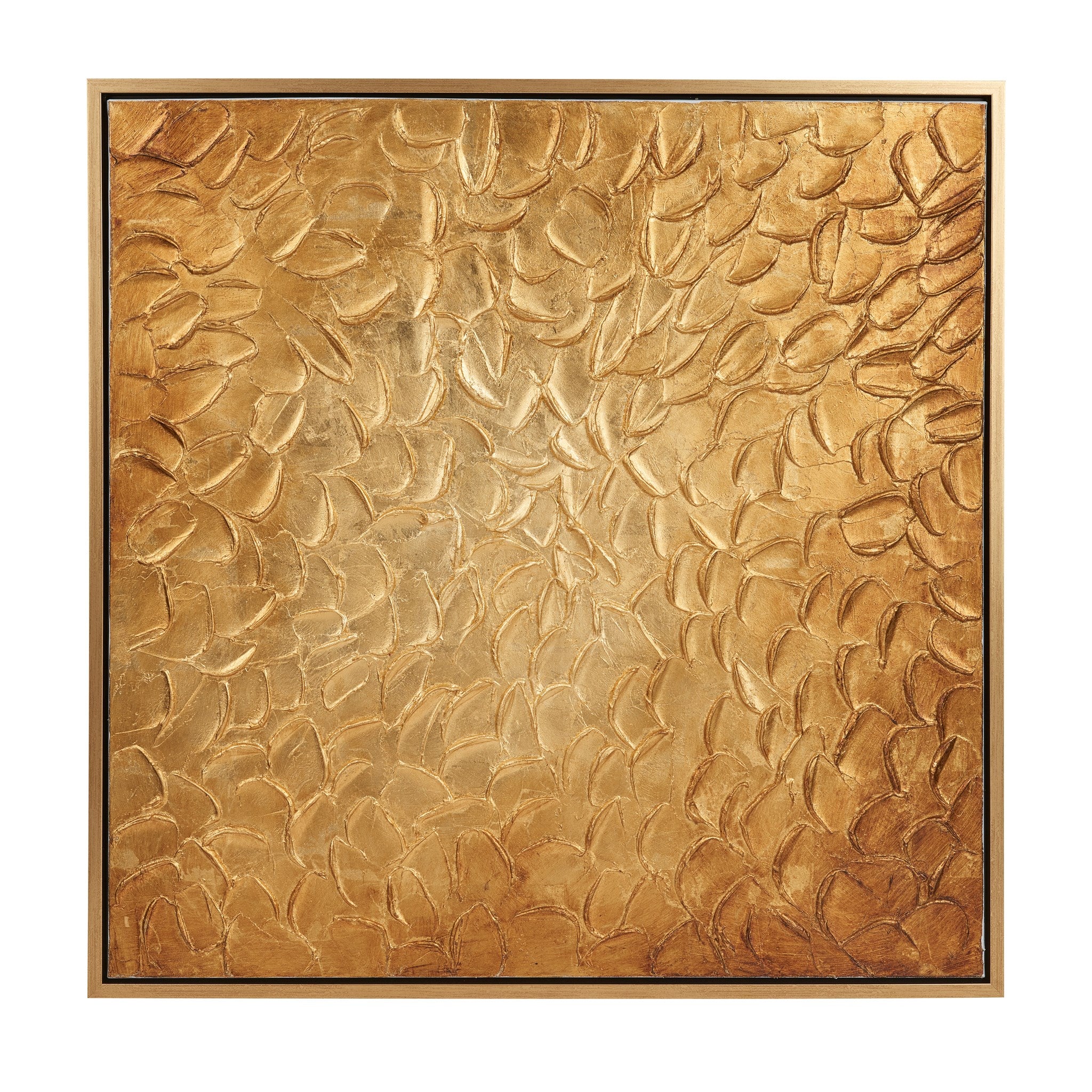 Golden Embellished Abstract Canvas Art