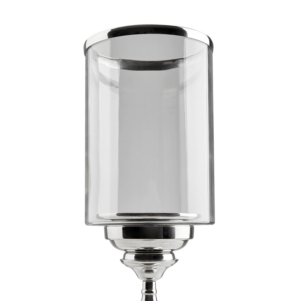 Sleek Allure Silver Candle Holder Duo