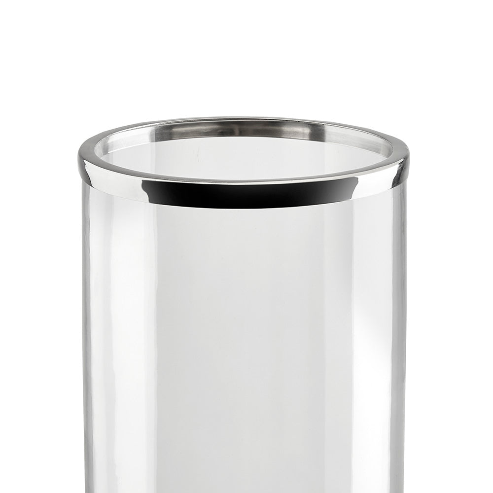 Sleek Allure Silver Candle Holder Duo