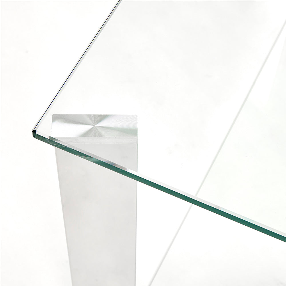 Elegant Maison Square Coffee Table with Polished Steel Frame