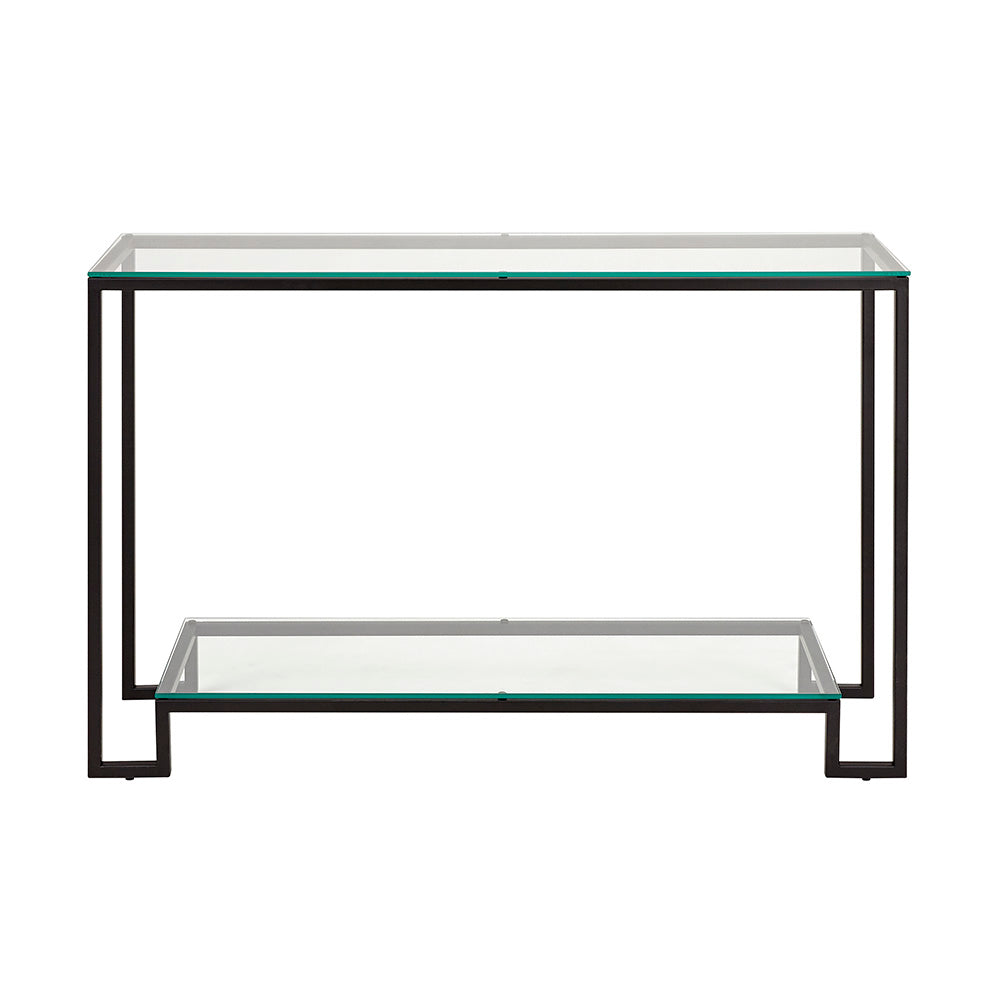 Krista Modern Glass Console Table with Black Frame