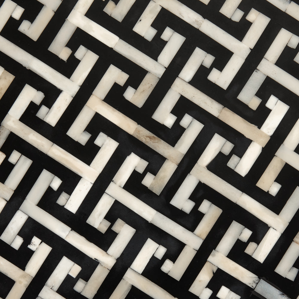 Elegant Bone Inlay Round Coffee Table