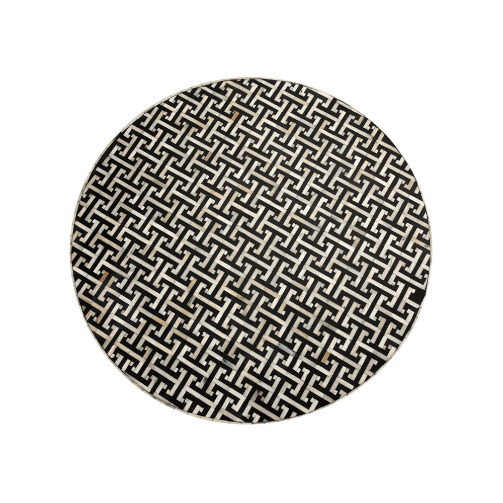 Elegant Bone Inlay Round Coffee Table