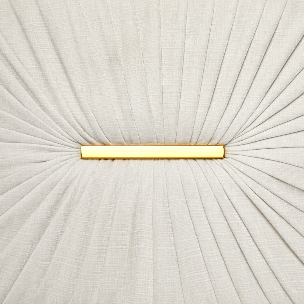 Truro Elegance: Vanilla Fabric Sofa with Matt Gold Accents