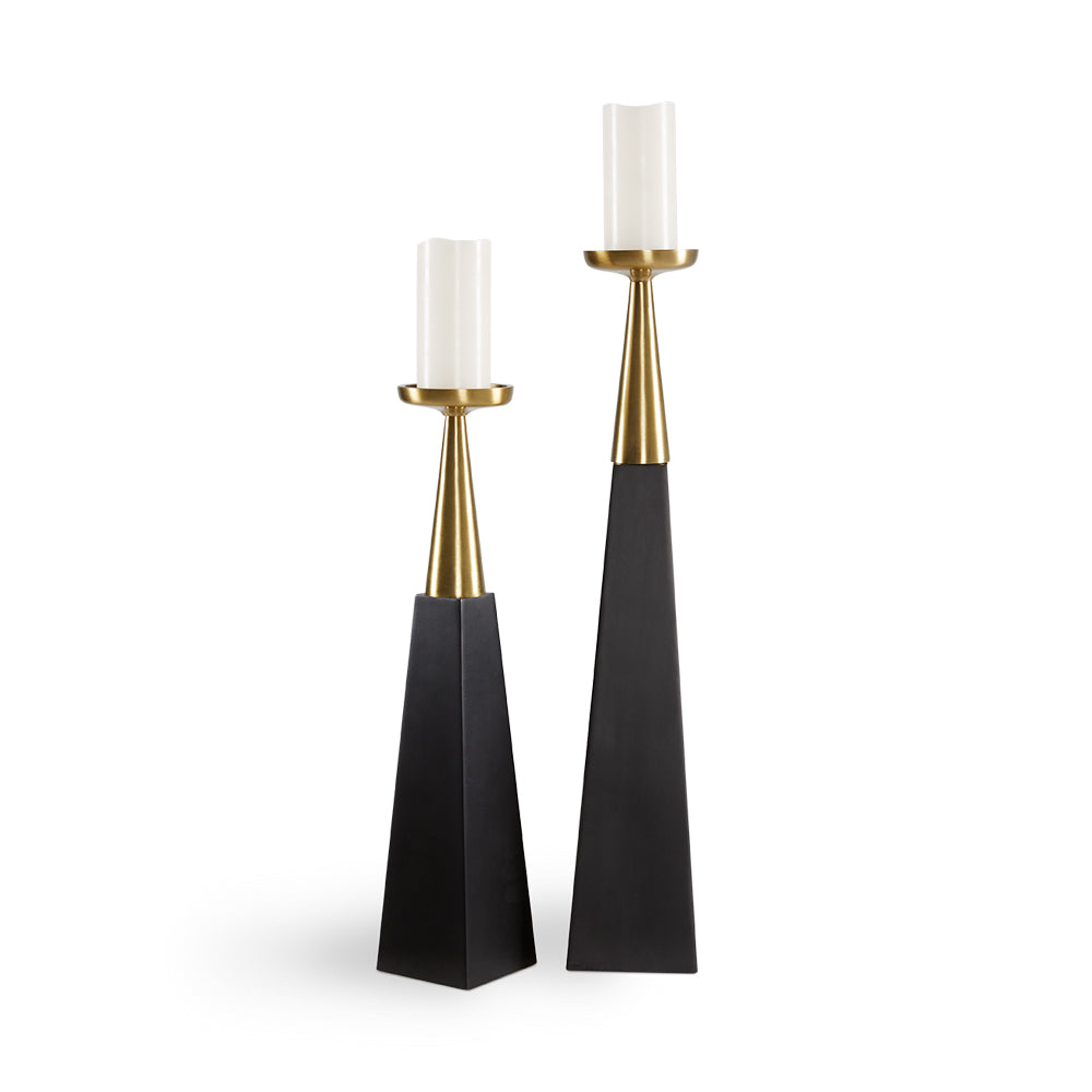 Contemporary Contrast Mya Pillar Candle Holder Duo