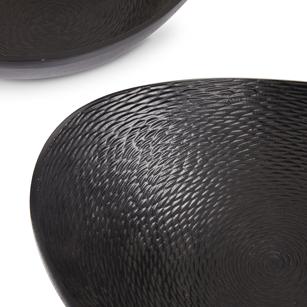 Elegant Two-Tone Textured Centerpiece Bowl