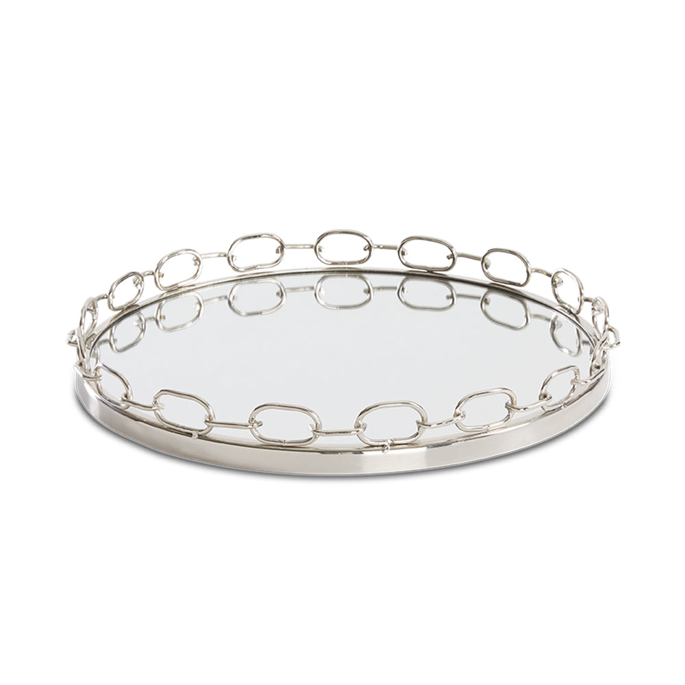 Silver Serenity Chain-Link Decorative Tray