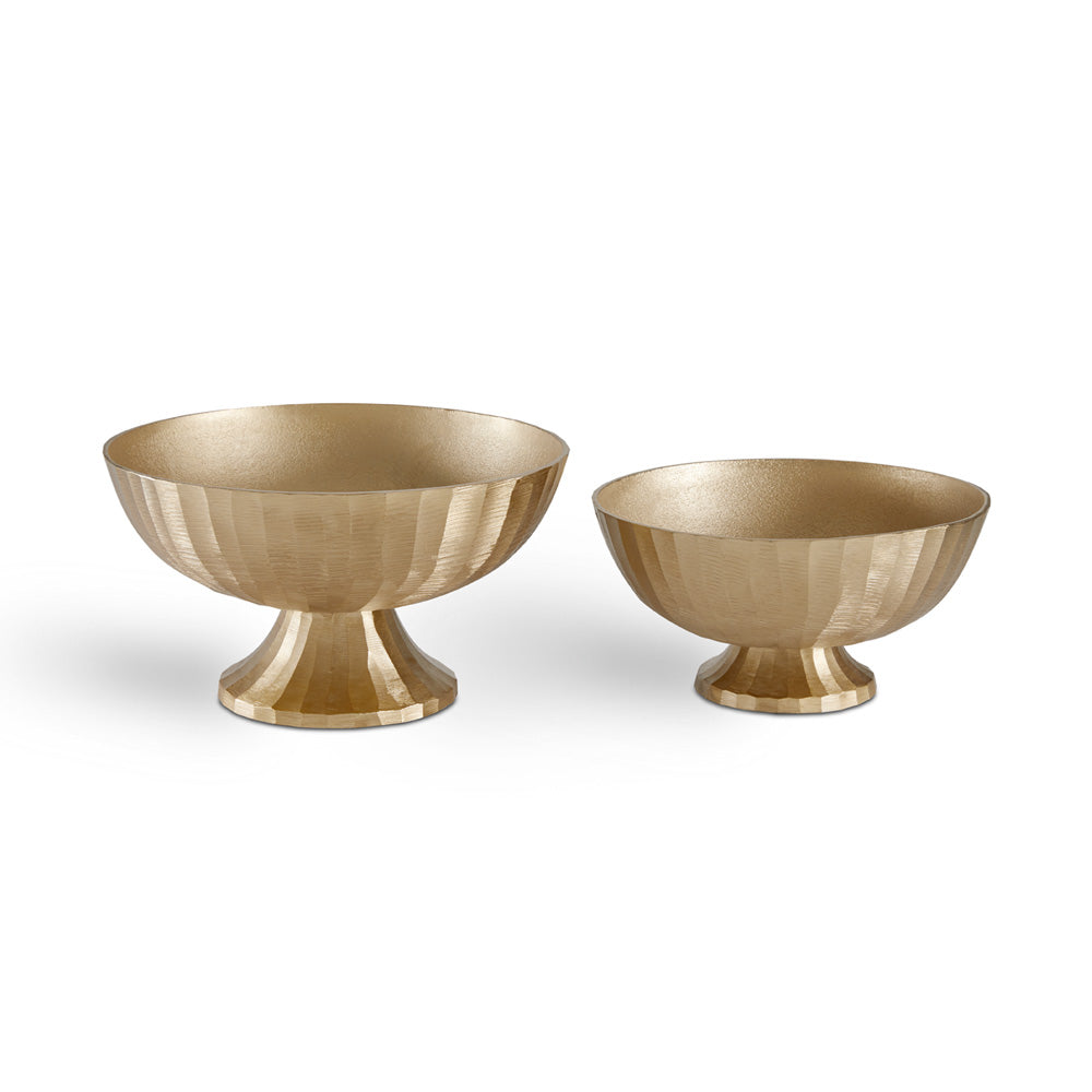 Elegant Champagne Gold Decorative Bowl Duo