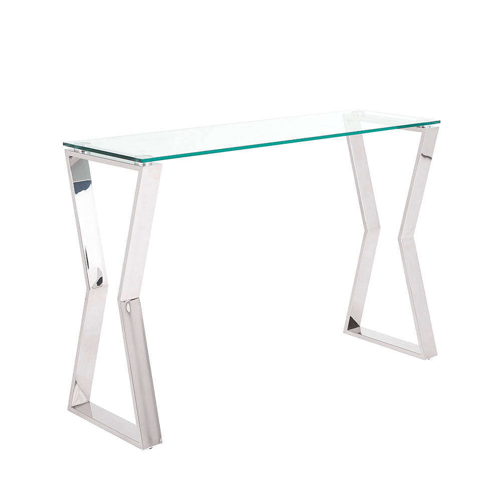 Stylish Elegance Glass & Stainless Steel Console Table