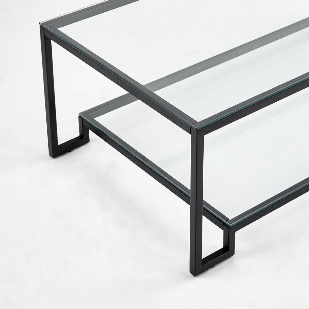 Krista Elegance Glass Coffee Table in Black