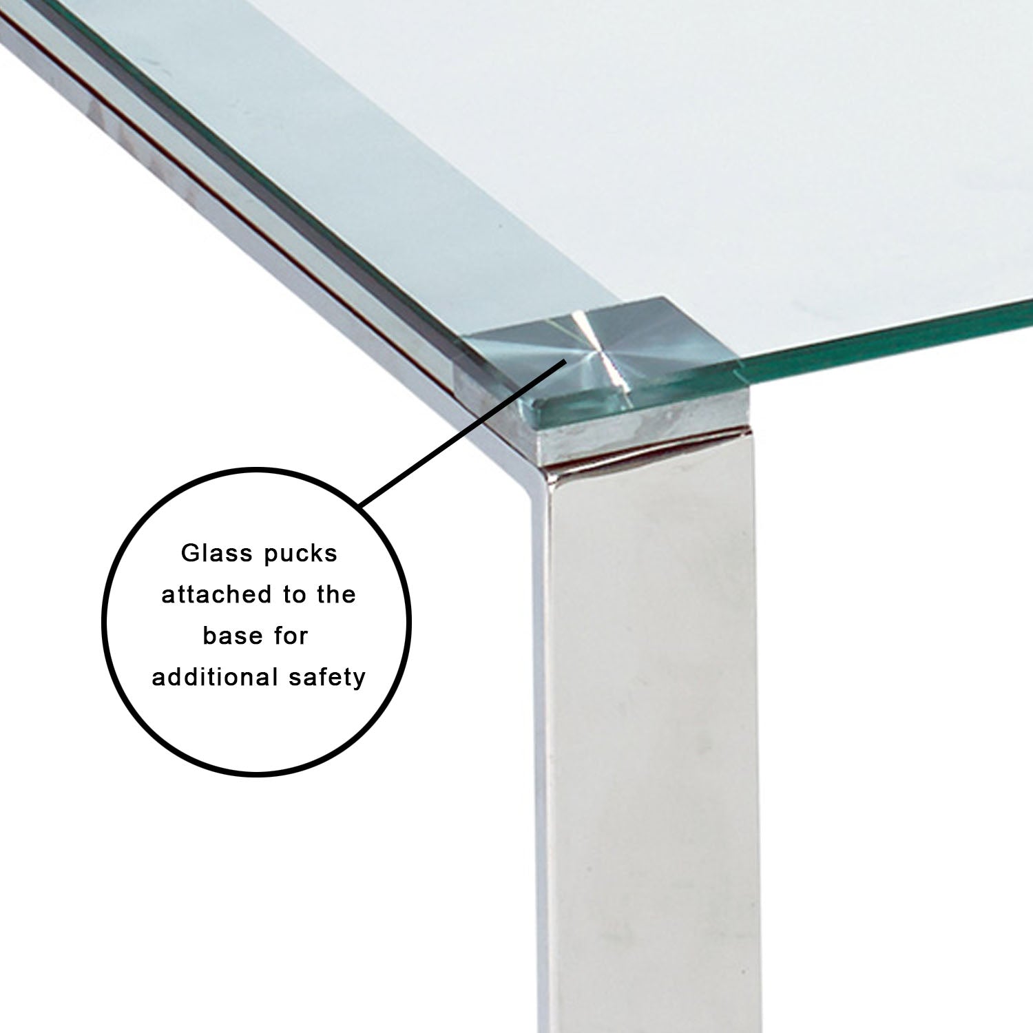 Elegant David Glass Coffee Table with Stainless Steel Frame