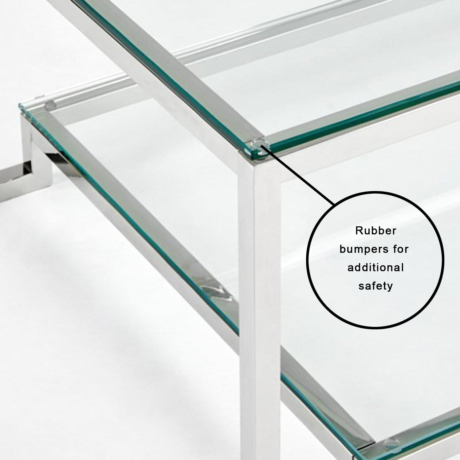 Krista Dual-Level Glass Coffee Table: Elegance for Compact Spaces