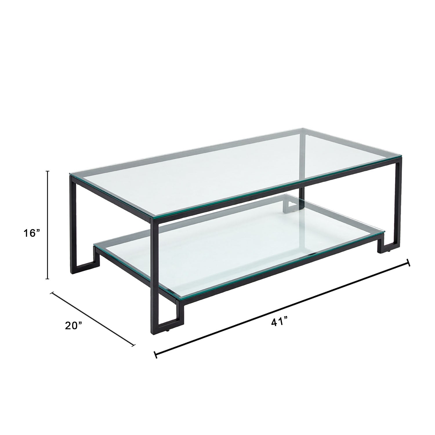Krista Elegance Glass Coffee Table in Black