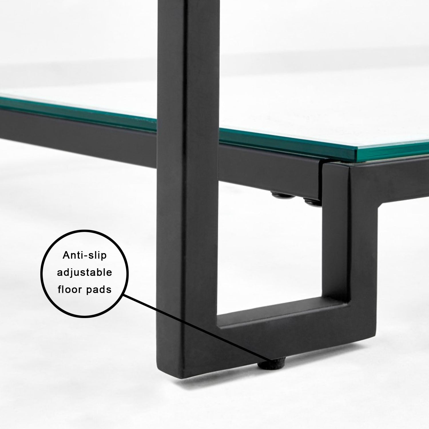 Krista Elegance Glass Coffee Table in Black