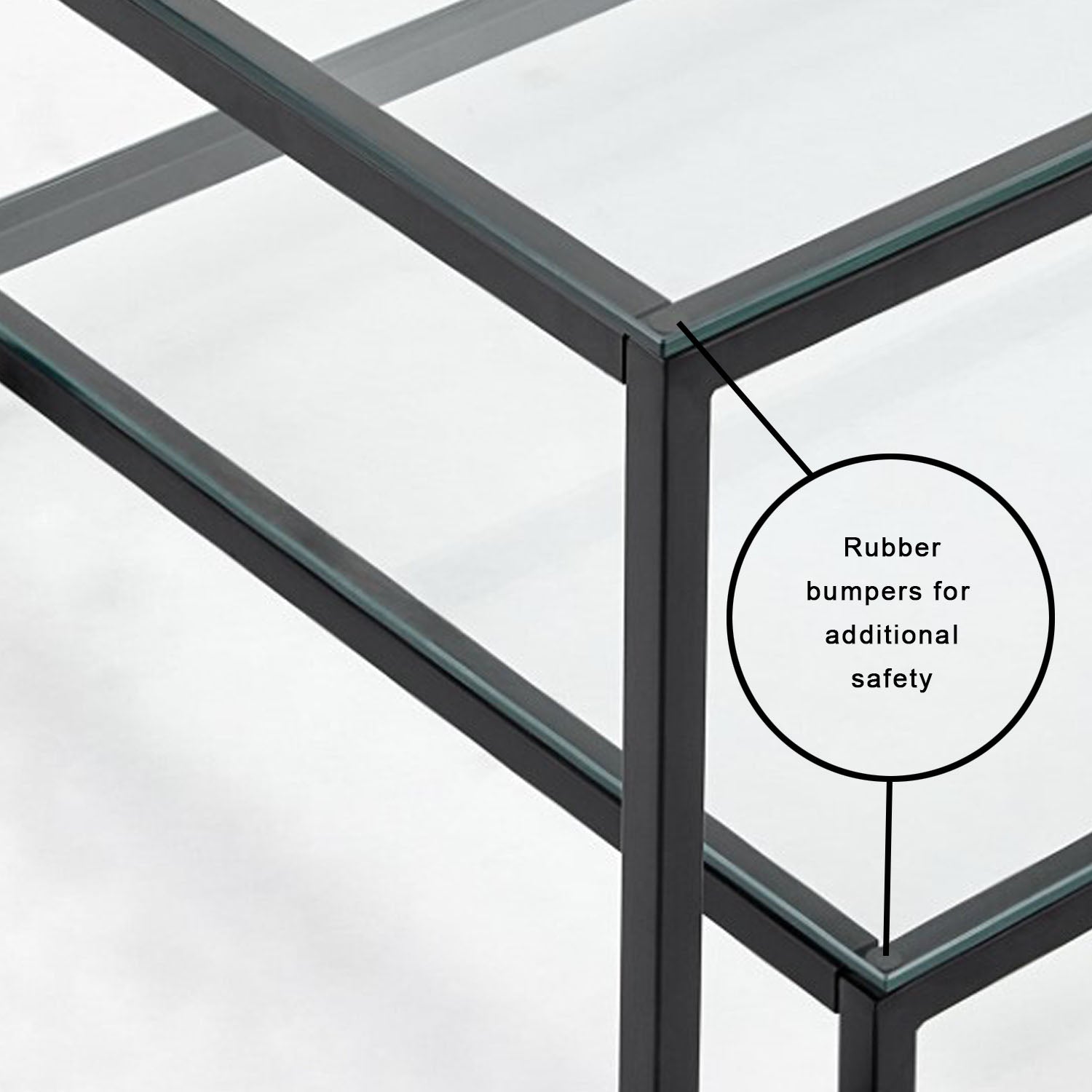 Krista Elegance Glass Coffee Table in Black