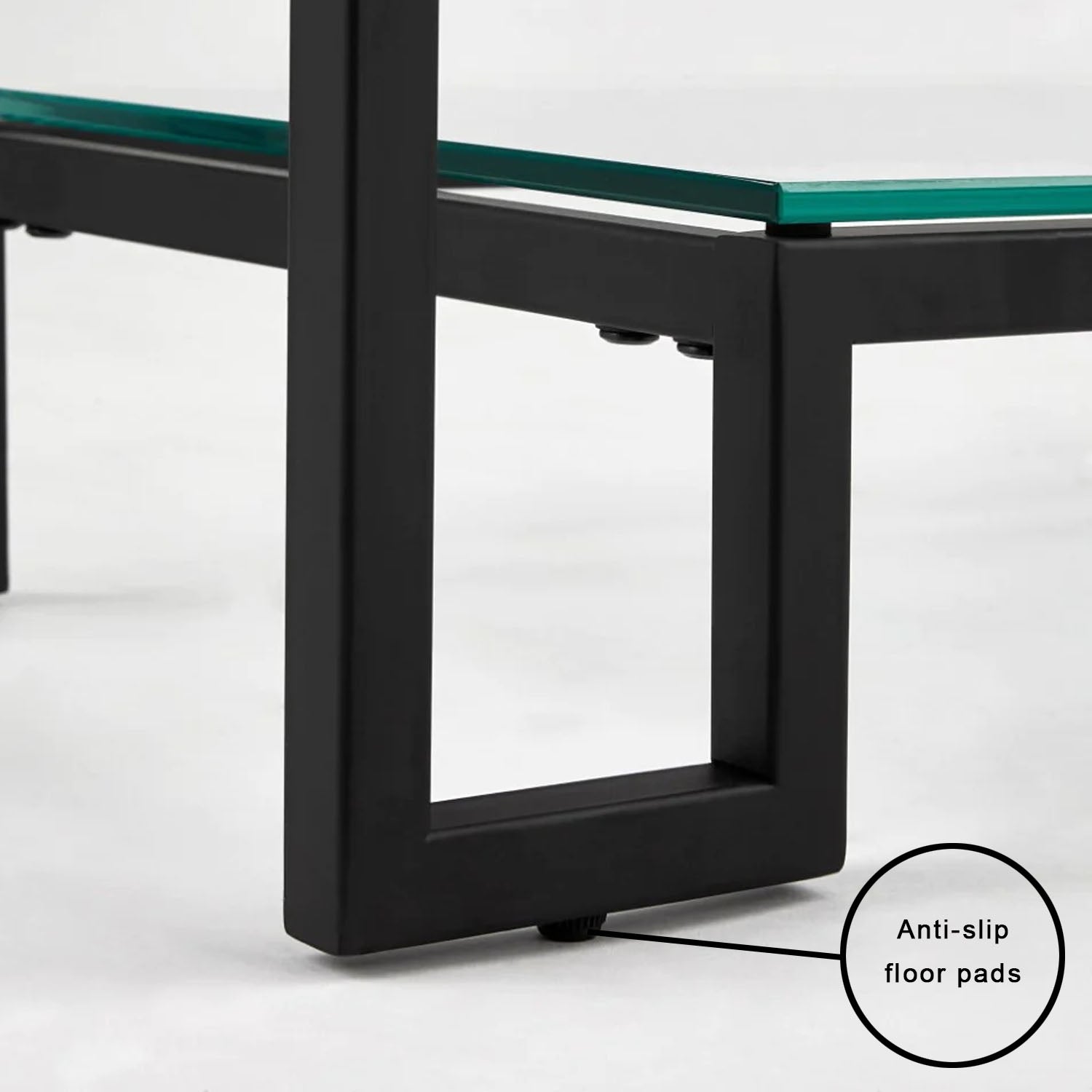 Krista Modern Glass Console Table with Black Frame