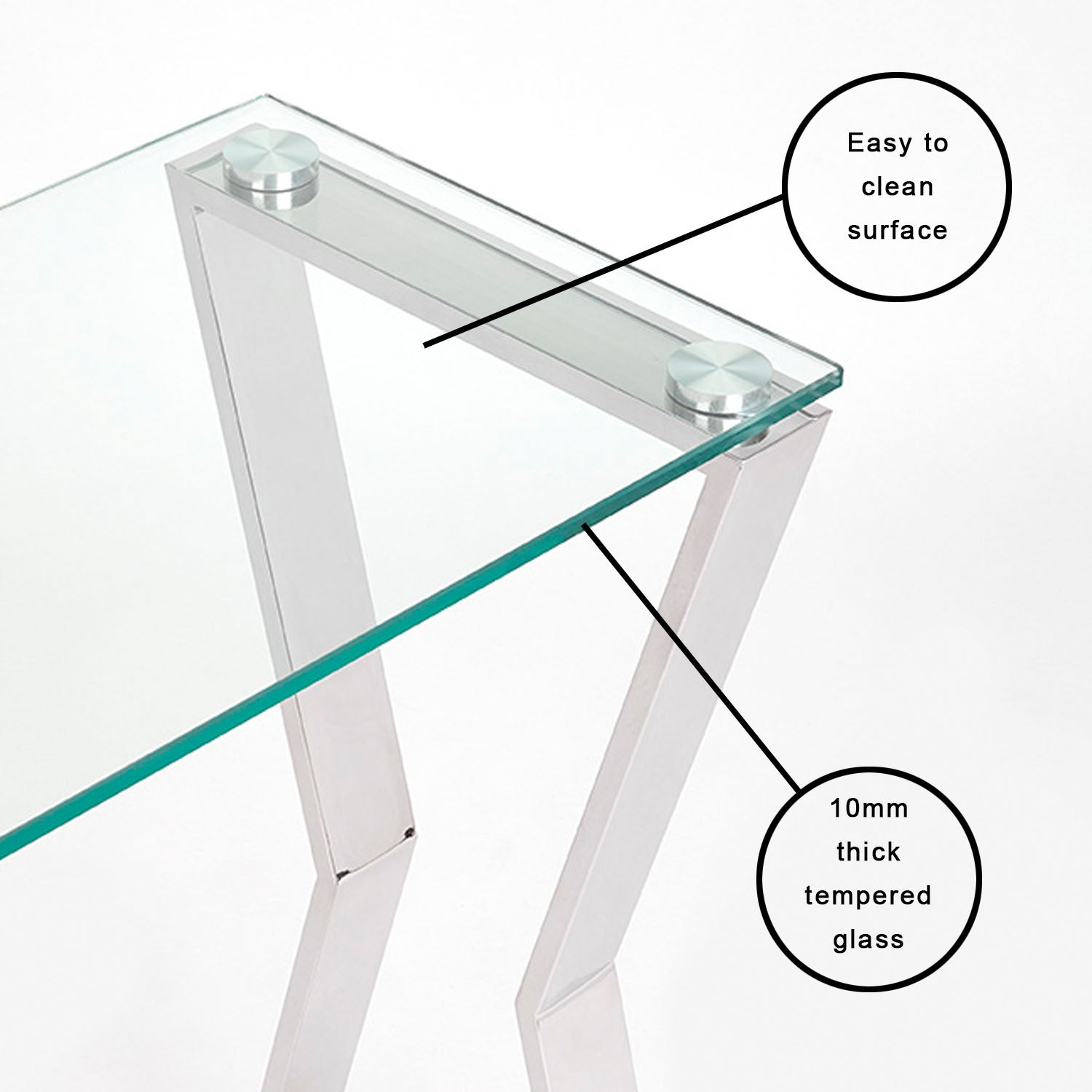 Stylish Elegance Glass & Stainless Steel Console Table