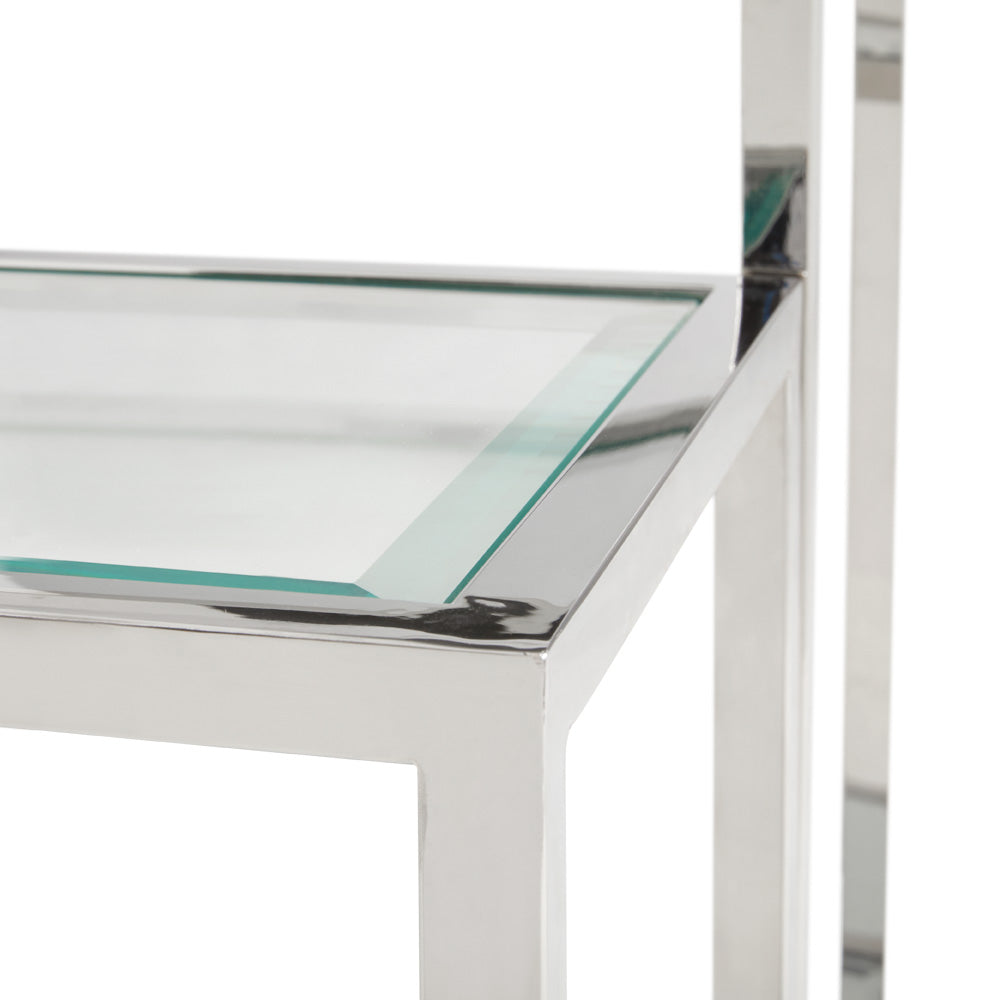 Chic Duo-Shade Glass End Tables with Metallic Frame