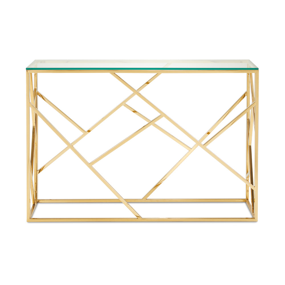 Elegant Carole Glass-Top Console Table