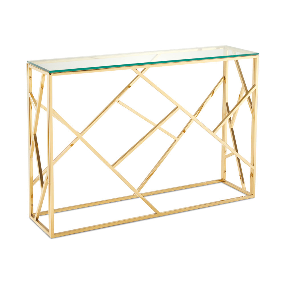 Elegant Carole Glass-Top Console Table