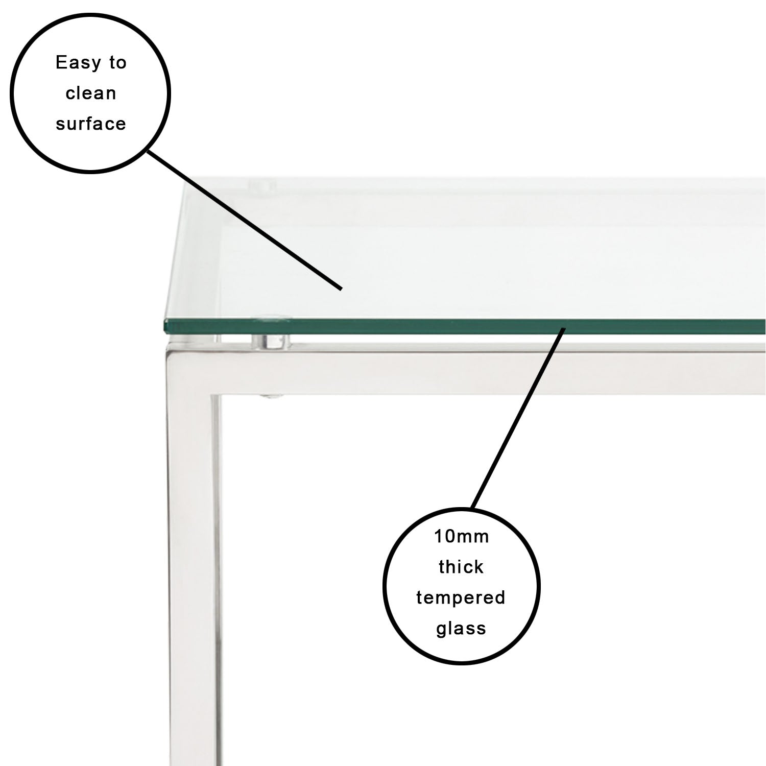 Barolo Luxe Glass & Steel Coffee Table