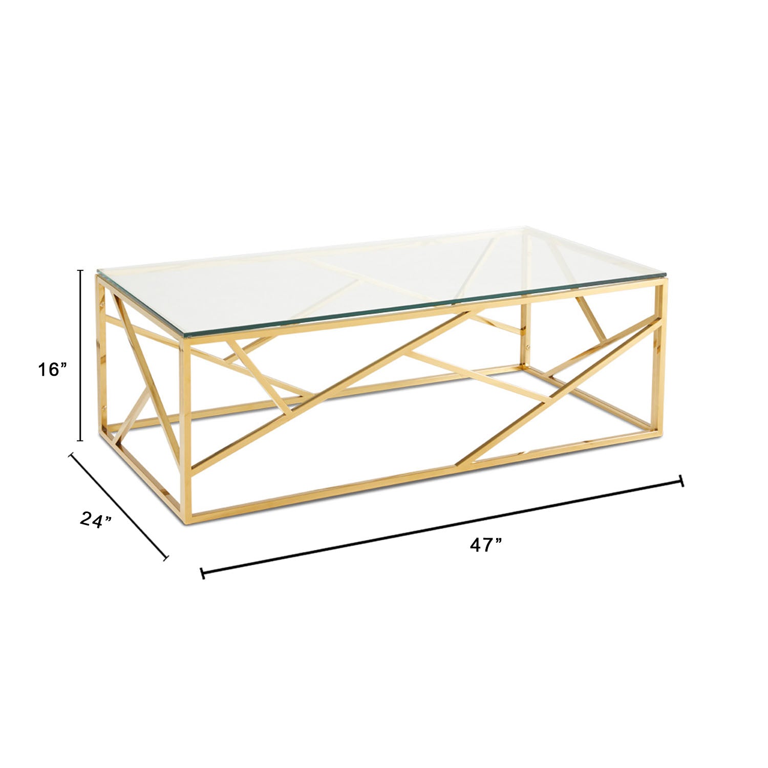 Elegant Carole Tempered Glass Coffee Table