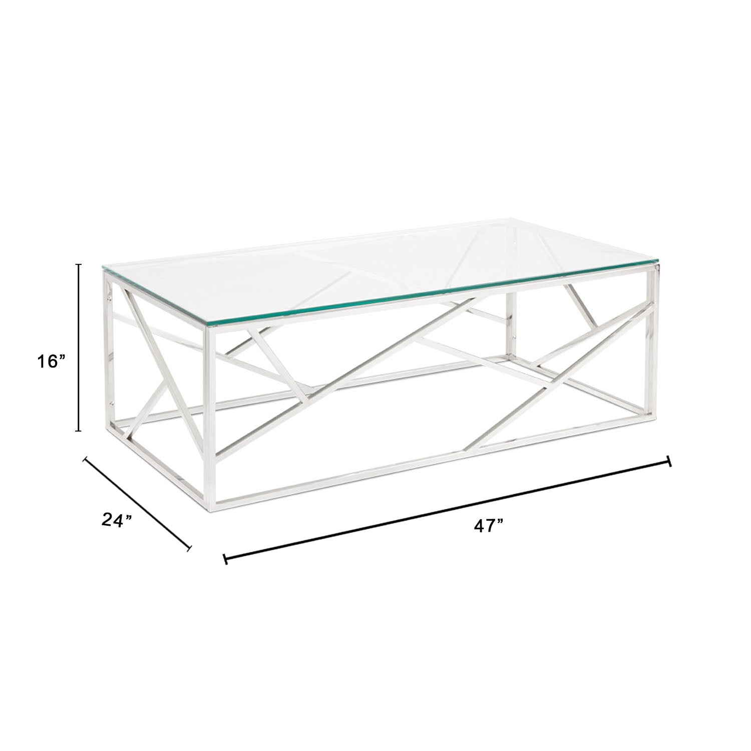 Elegant Carole Tempered Glass Coffee Table