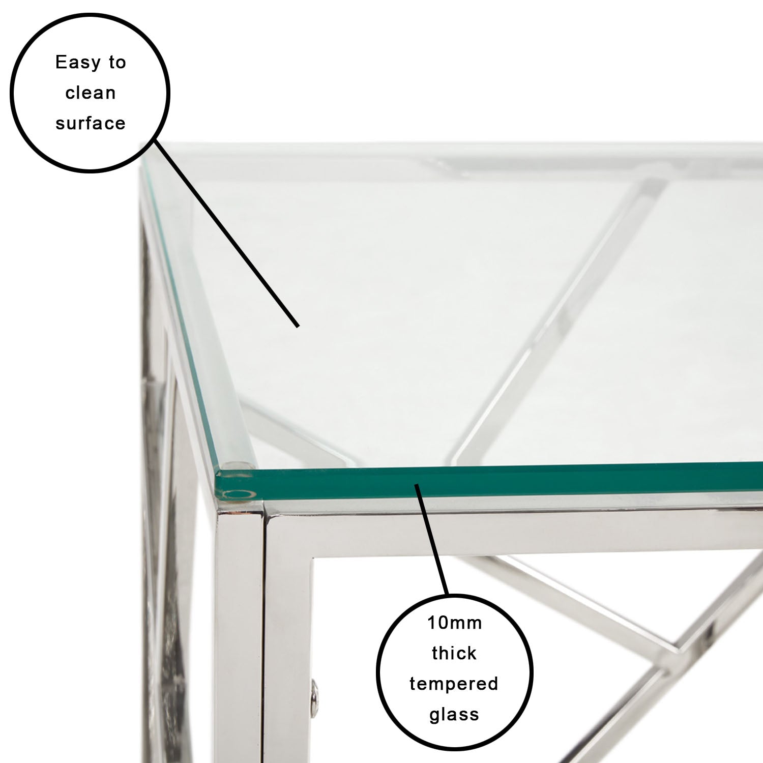 Elegant Carole Tempered Glass Coffee Table