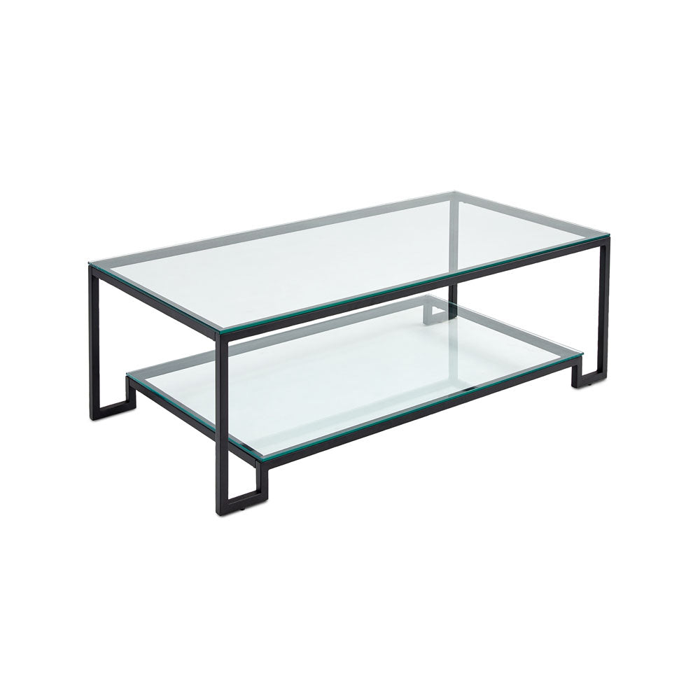 Krista Elegance Glass Coffee Table in Black
