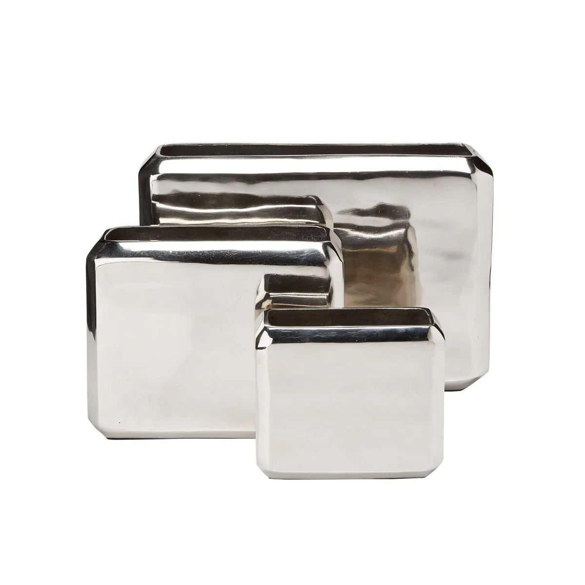 Sterling Radiance Silver Square Vase Trio