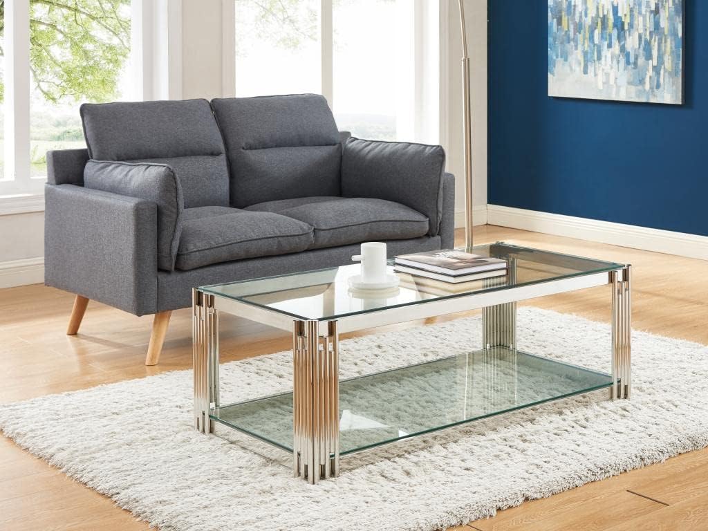 Contemporary Reflections Glass Coffee Table