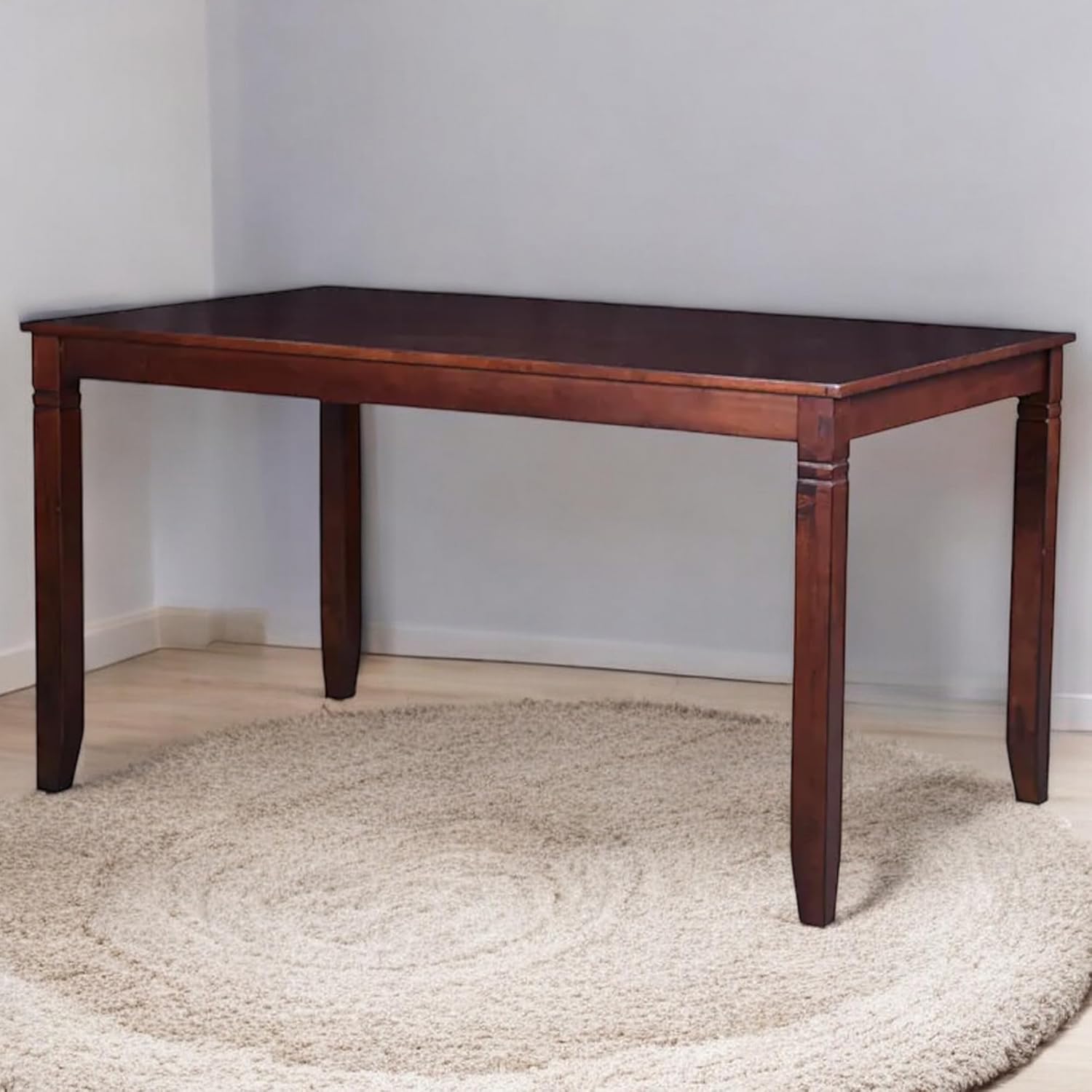 Elegant Espresso Finish 7 Piece Dining Set with Leather Seats