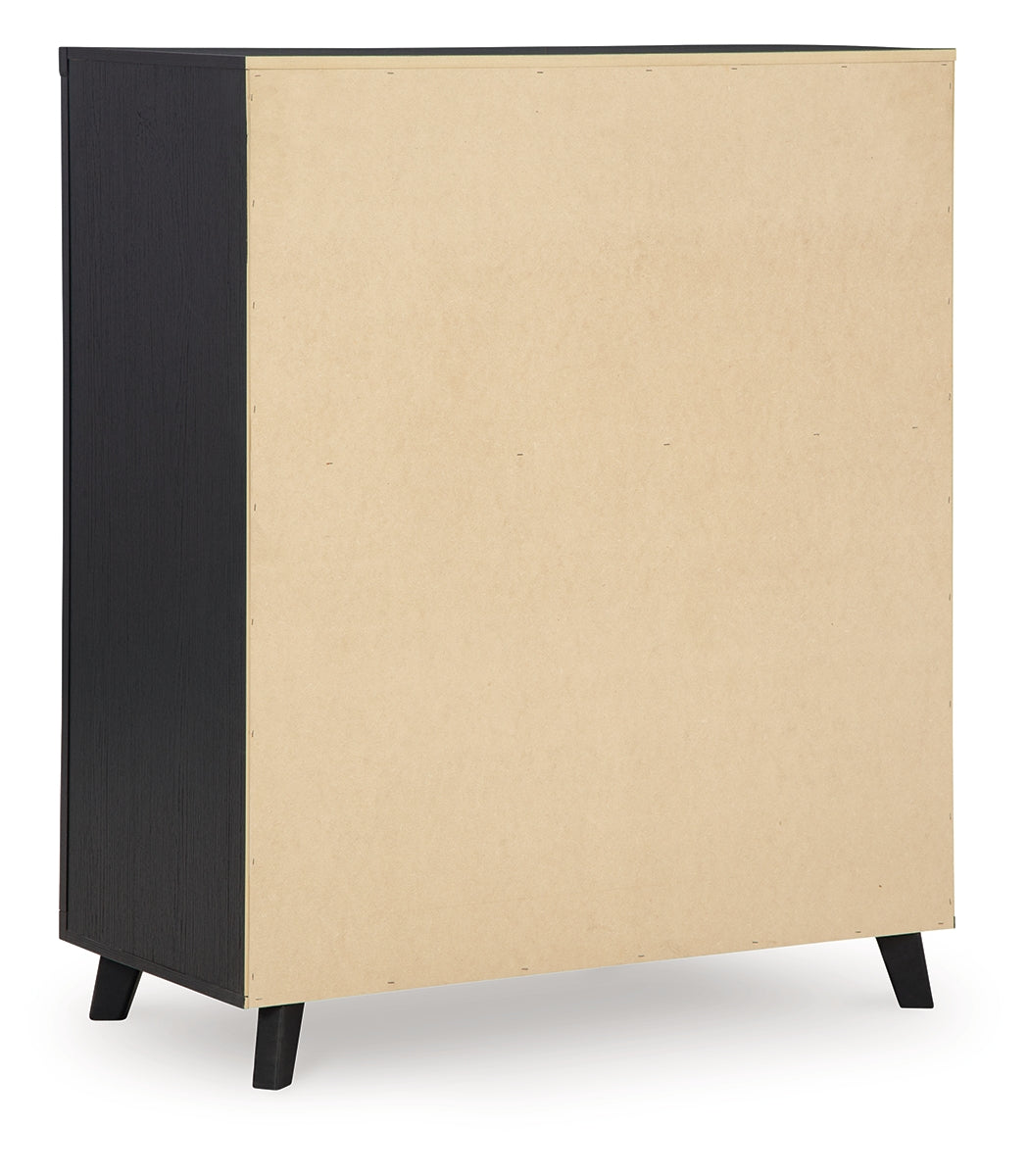 Danziar King Panel Bed with Mirrored Dresser, Chest and Nightstand