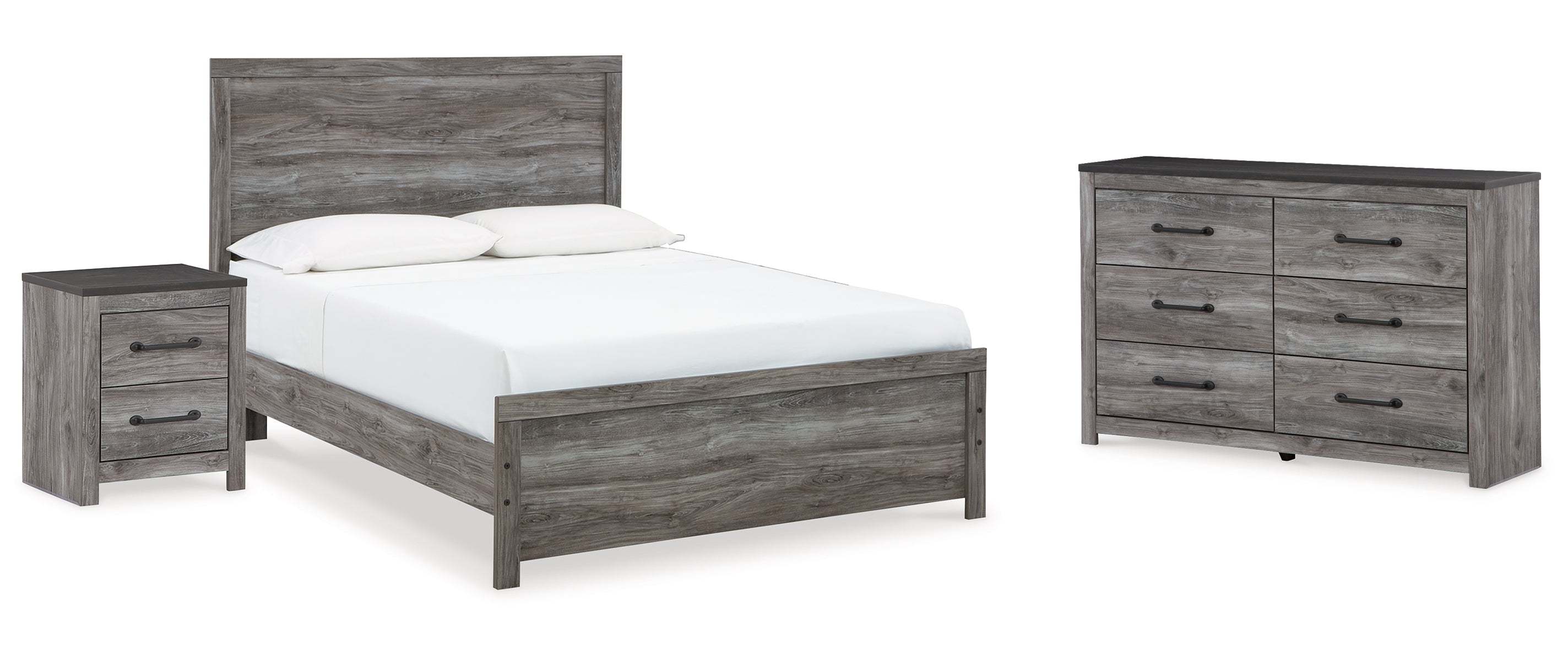 Bronyan King Panel Bed with Dresser and Nightstand