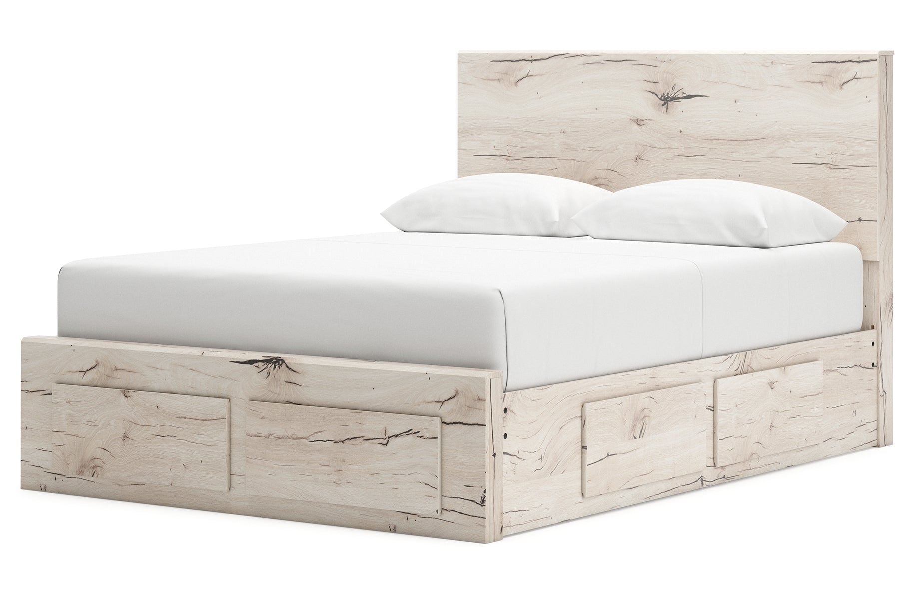 Lawroy Queen Panel Storage Bed with Mirrored Dresser and Nightstand