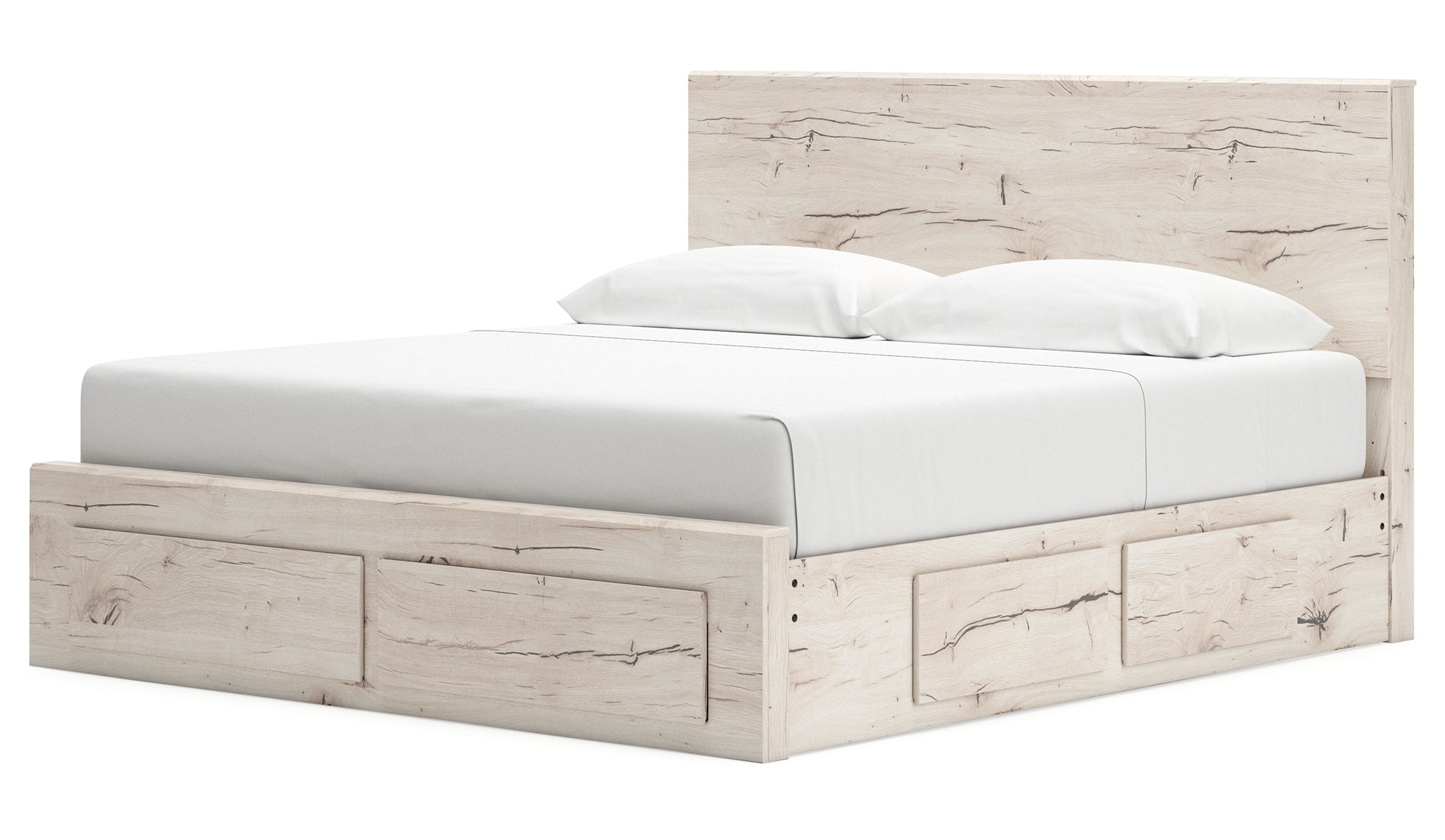 Lawroy King Panel Storage Bed with 2 Nightstands
